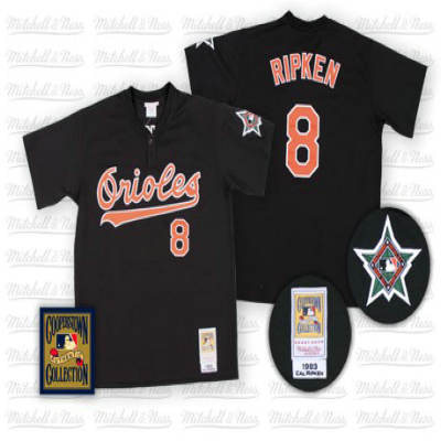 Baltimore Orioles Shortstop Cal Ripken 8 Black Throwback MLB Jersey